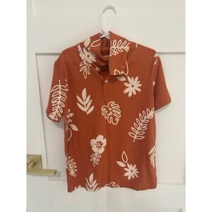 Cat & Jack Boys Orange Floral Polo